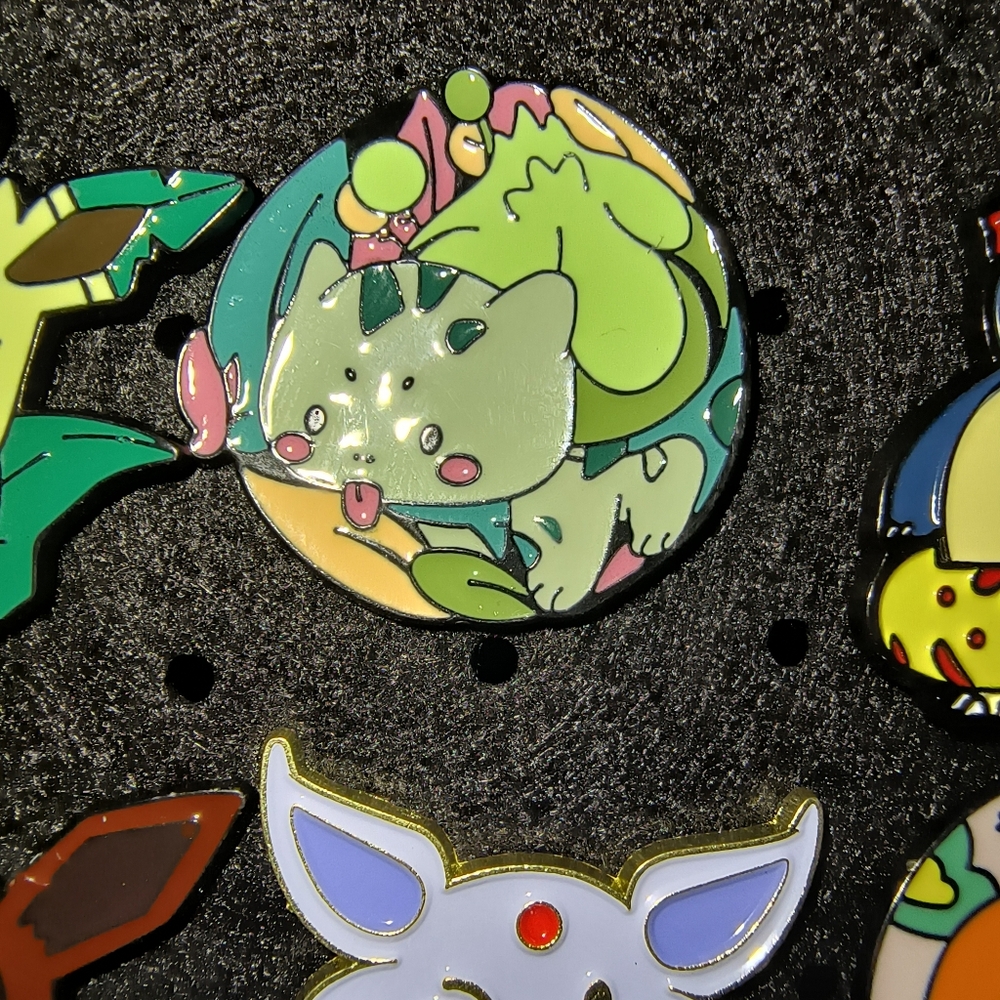 Pokemon Green and Pink Bulbasaur Enamel Pin